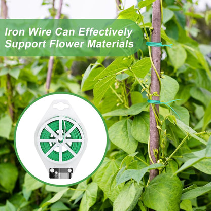 656FT Garden Twist Tie Wire with Cutter, Rustproof for Plants & Home Use