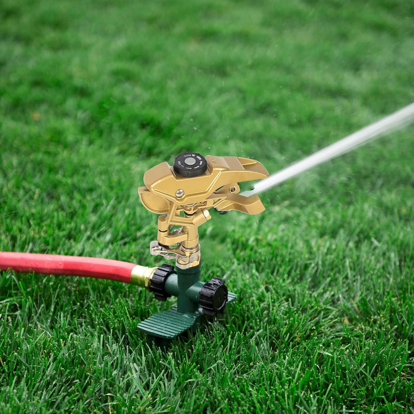 1/2 Inch Zinc Impact Sprinkler, Heavy Duty Lawn Sprinkler Head with Nozzles, Adjustable 0-360 Degree Impulse Watering Sprinklers for Large Coverage Garden Grass Yard Irrigation