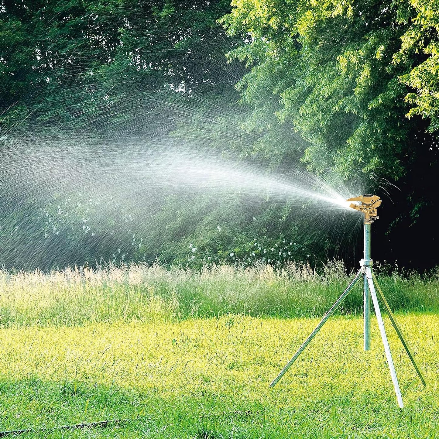 1/2 Inch Zinc Impact Sprinkler, Heavy Duty Lawn Sprinkler Head with Nozzles, Adjustable 0-360 Degree Impulse Watering Sprinklers for Large Coverage Garden Grass Yard Irrigation