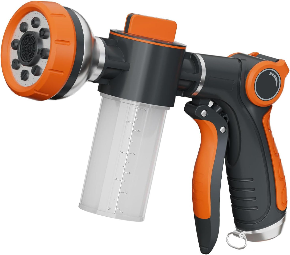 Garden Hose Nozzle,8 Patterns Hose Sprayer High Pressure,Heavy Duty Dog Wash,Metal Water Hose Nozzle with Soap Dispenser,Car Wash Foam Gun With Pets Things