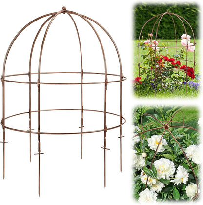 26 Inch Bird Cage Plant Support, Metal Grow-Through Cage with Dome Top