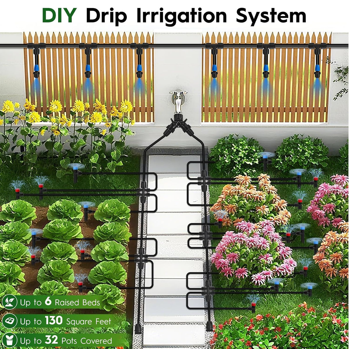 160FT Quick-Connect Drip Irrigation System