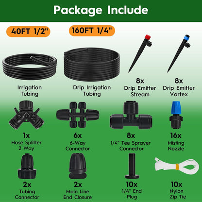 160FT Quick-Connect Drip Irrigation System
