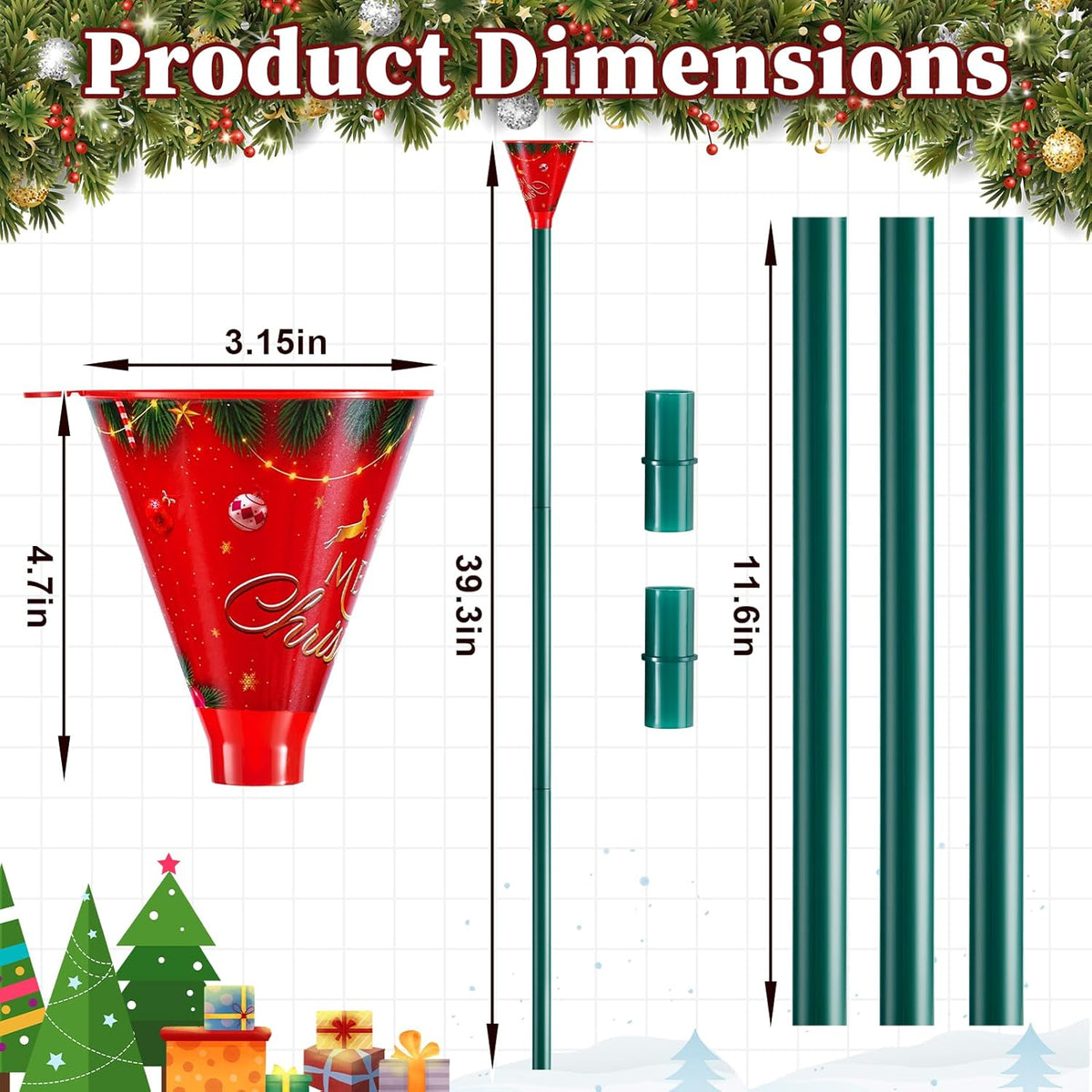 39.3 Inch Christmas Tree Watering Funnel,Christmas Tree Watering System Device,Long Tree Watering Funnel Spout for Indoor Outdoor Xmas Tree