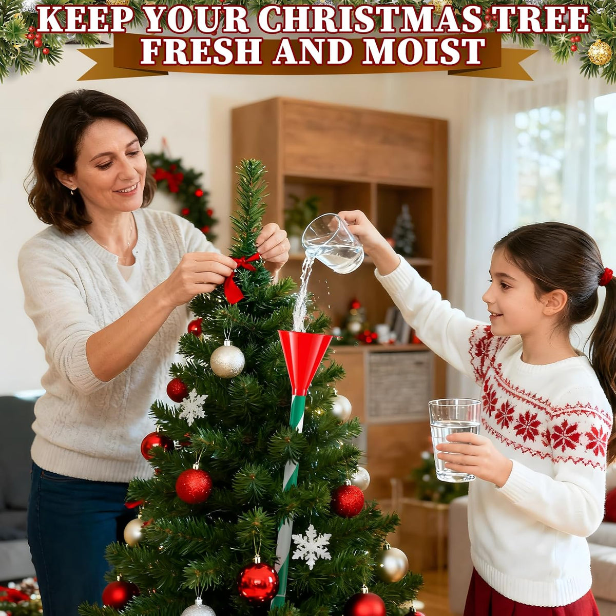 39.3 Inch Christmas Tree Watering Funnel,Christmas Tree Watering System Device,Long Tree Watering Funnel Spout for Indoor Outdoor Xmas Tree