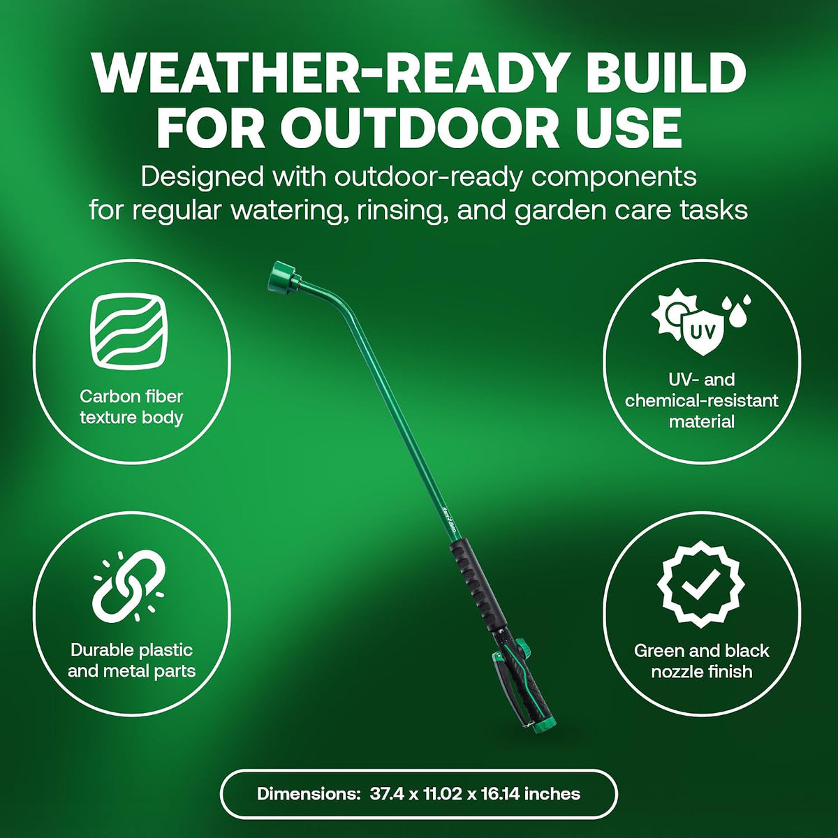 TRNZL8PWAND16 Watering Wand Garden Hose Nozzle, 16 Inch