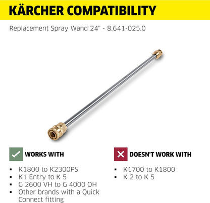 Kärcher Universal 24" Spray Lance for Pressure Washers up to 4000 PSI - Quick-Connect/M22 - Stainless Steel Wand