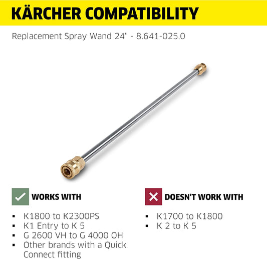 Kärcher Universal 24" Spray Lance for Pressure Washers up to 4000 PSI - Quick-Connect/M22 - Stainless Steel Wand