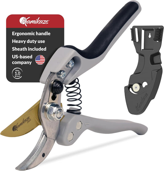 KM1-M FORCE ANVIL SHEAR- ANVIL PRUNER, Pruning Shears. Garden Pruners, Plant Pruners, Pruning Shears, Tefloned Blade Hand Pruner, Universal Garden Clippers great for garden and home
