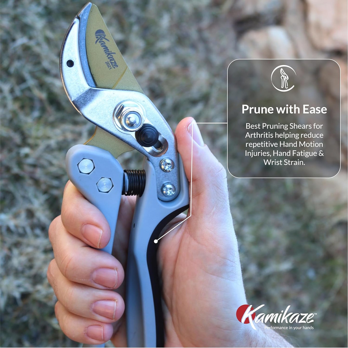 KM1-M FORCE ANVIL SHEAR- ANVIL PRUNER, Pruning Shears. Garden Pruners, Plant Pruners, Pruning Shears, Tefloned Blade Hand Pruner, Universal Garden Clippers great for garden and home