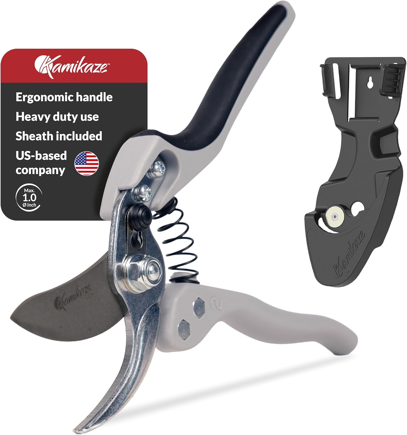 KM1-M FORCE ANVIL SHEAR- ANVIL PRUNER, Pruning Shears. Garden Pruners, Plant Pruners, Pruning Shears, Tefloned Blade Hand Pruner, Universal Garden Clippers great for garden and home