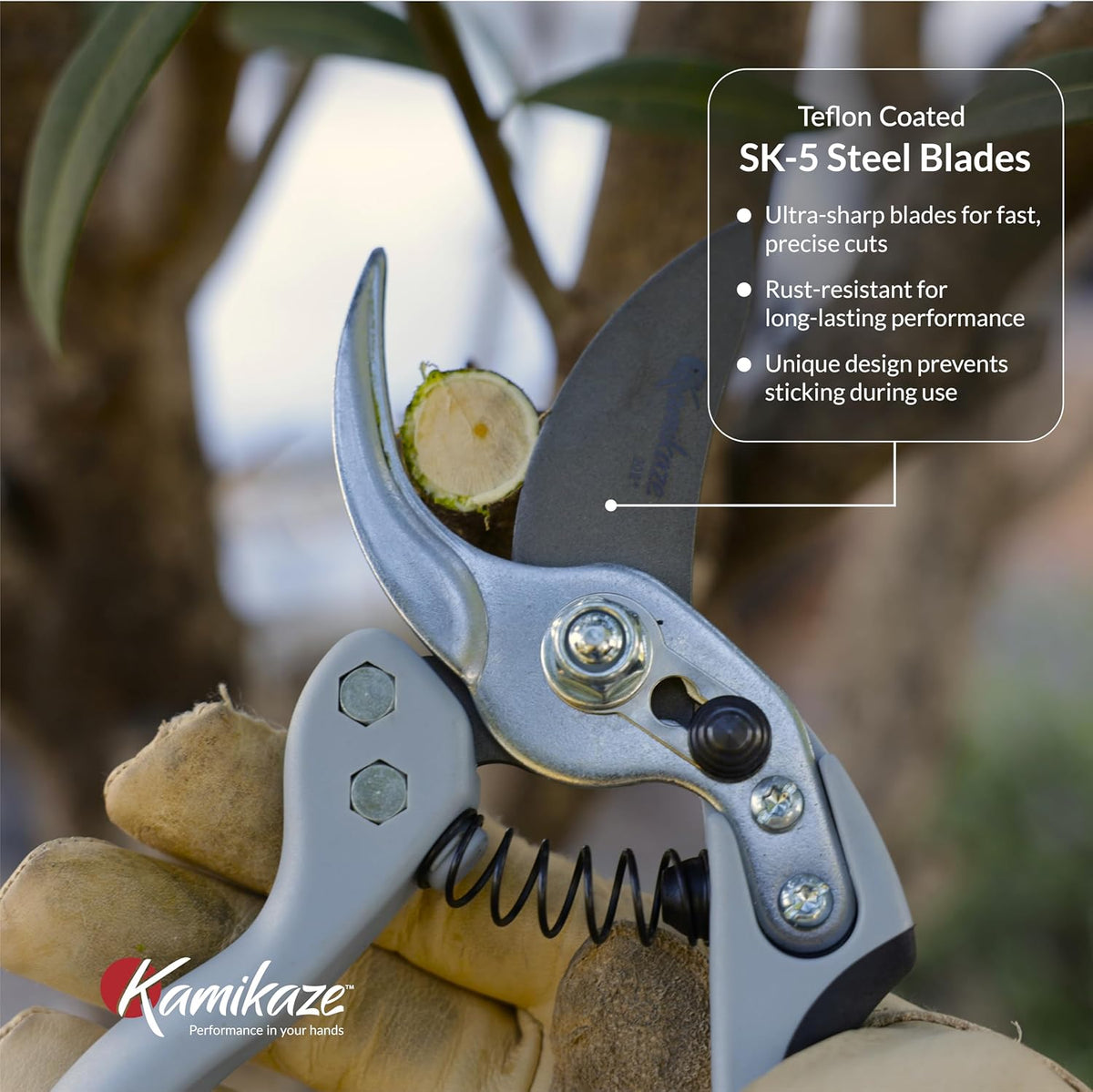KM1-M FORCE ANVIL SHEAR- ANVIL PRUNER, Pruning Shears. Garden Pruners, Plant Pruners, Pruning Shears, Tefloned Blade Hand Pruner, Universal Garden Clippers great for garden and home