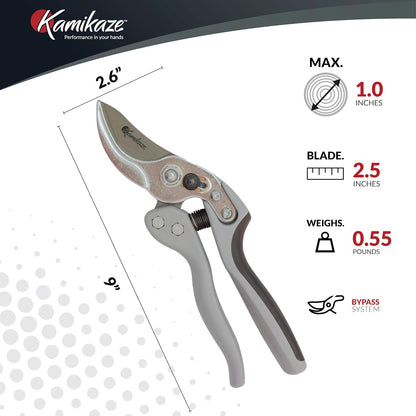 KM1-M FORCE ANVIL SHEAR- ANVIL PRUNER, Pruning Shears. Garden Pruners, Plant Pruners, Pruning Shears, Tefloned Blade Hand Pruner, Universal Garden Clippers great for garden and home