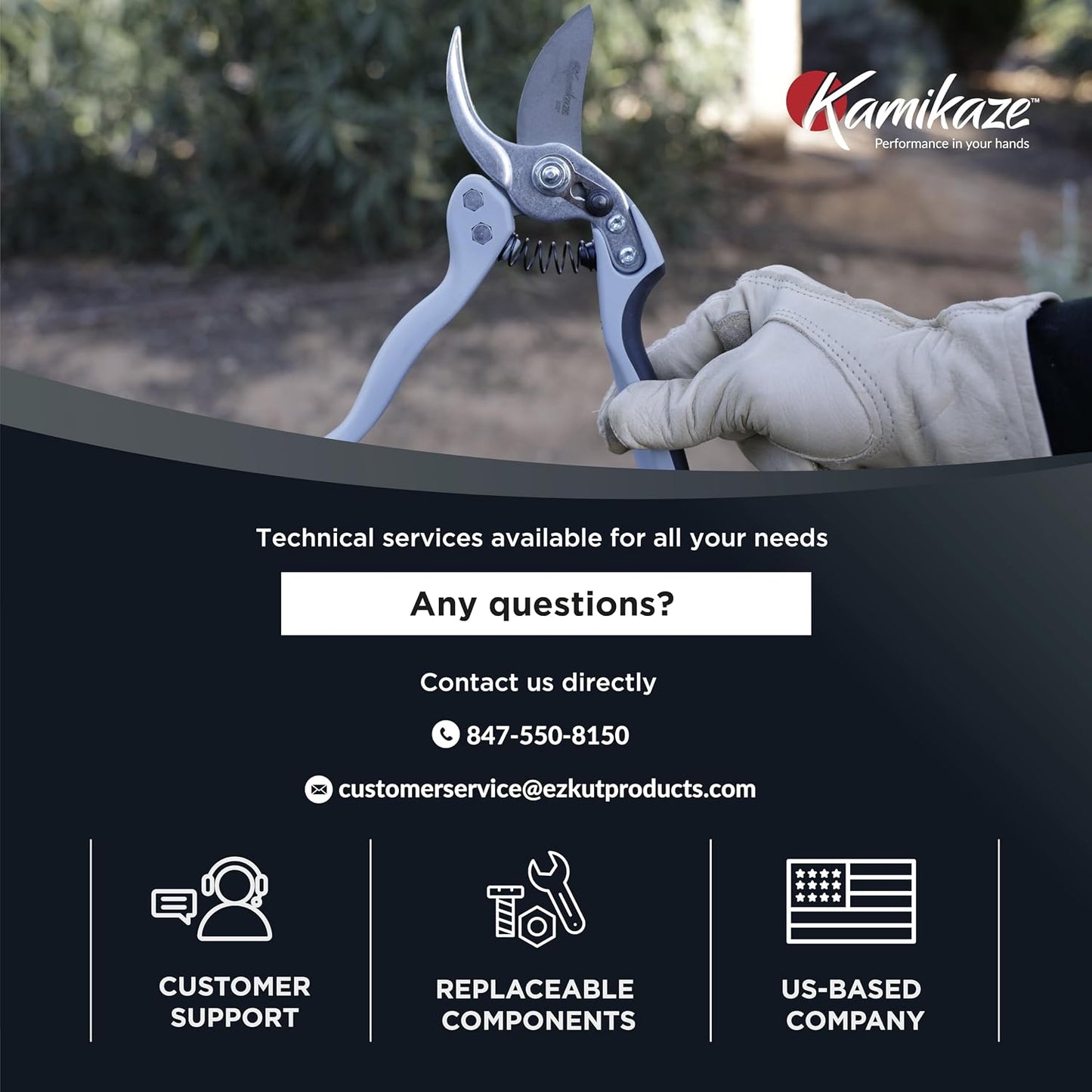 KM1-M FORCE ANVIL SHEAR- ANVIL PRUNER, Pruning Shears. Garden Pruners, Plant Pruners, Pruning Shears, Tefloned Blade Hand Pruner, Universal Garden Clippers great for garden and home