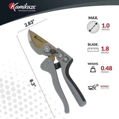KM1-M FORCE ANVIL SHEAR- ANVIL PRUNER, Pruning Shears. Garden Pruners, Plant Pruners, Pruning Shears, Tefloned Blade Hand Pruner, Universal Garden Clippers great for garden and home