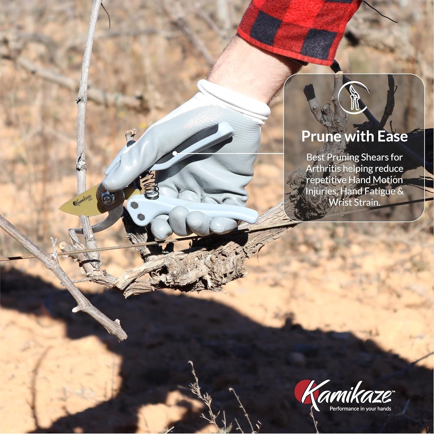 KM1-M FORCE ANVIL SHEAR- ANVIL PRUNER, Pruning Shears. Garden Pruners, Plant Pruners, Pruning Shears, Tefloned Blade Hand Pruner, Universal Garden Clippers great for garden and home