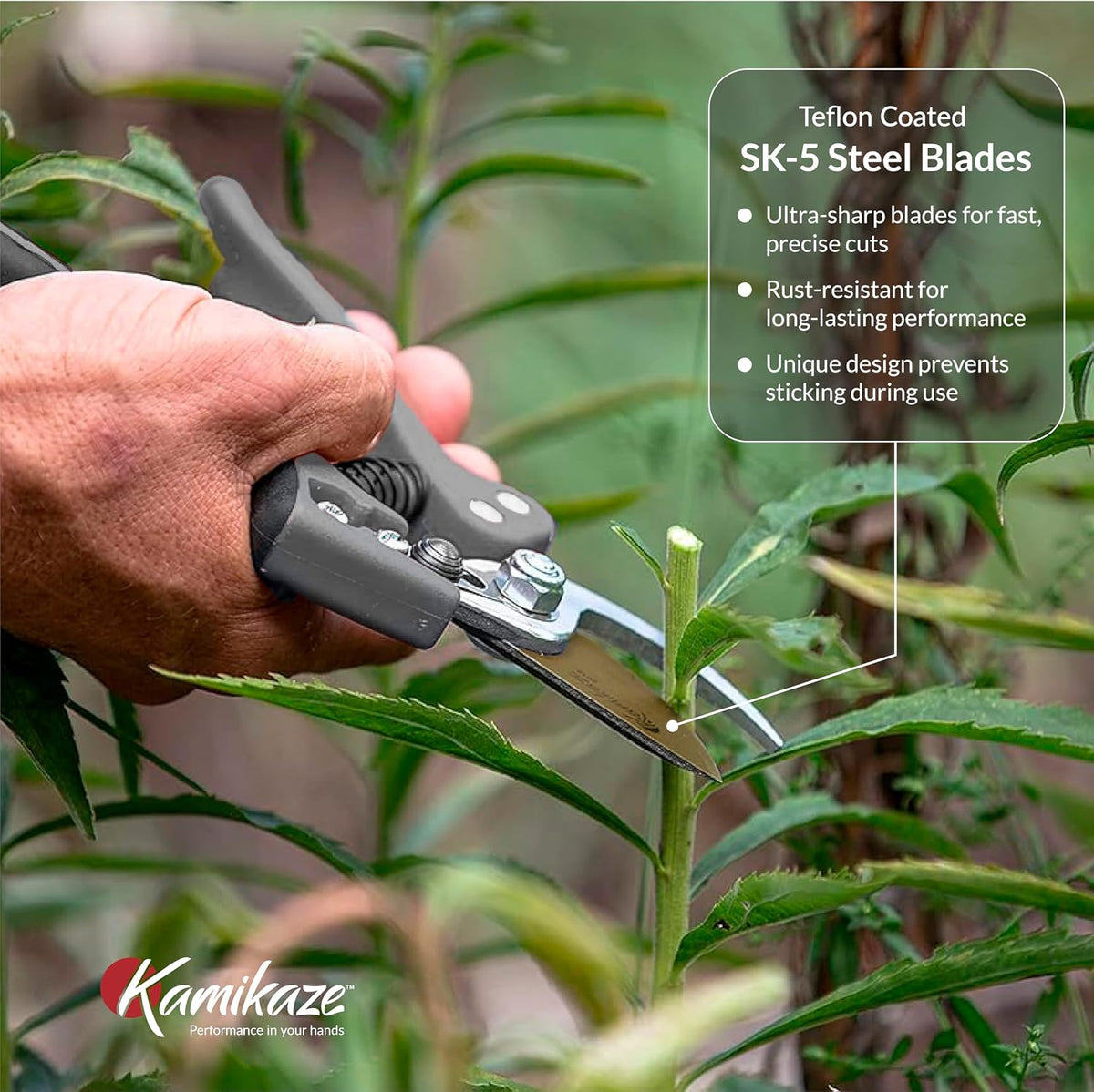 KM1-M FORCE ANVIL SHEAR- ANVIL PRUNER, Pruning Shears. Garden Pruners, Plant Pruners, Pruning Shears, Tefloned Blade Hand Pruner, Universal Garden Clippers great for garden and home
