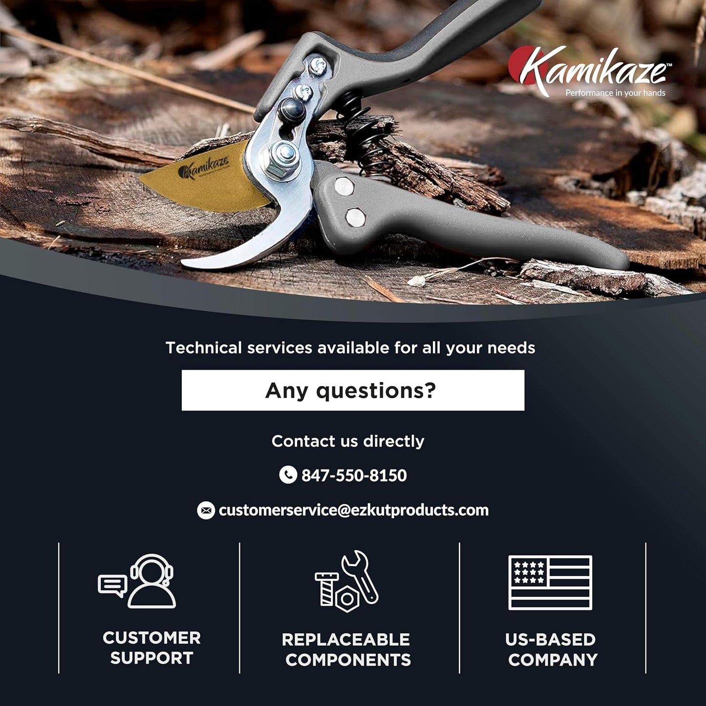 KM1-M FORCE ANVIL SHEAR- ANVIL PRUNER, Pruning Shears. Garden Pruners, Plant Pruners, Pruning Shears, Tefloned Blade Hand Pruner, Universal Garden Clippers great for garden and home