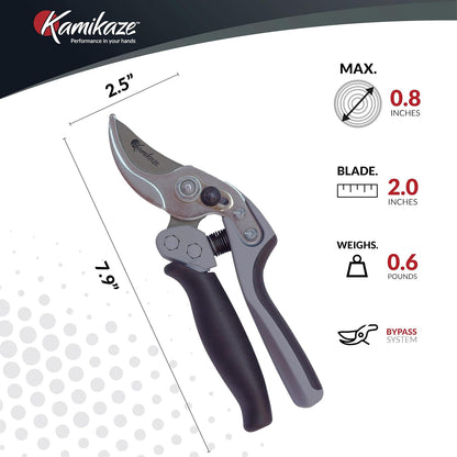 KM1-M FORCE ANVIL SHEAR- ANVIL PRUNER, Pruning Shears. Garden Pruners, Plant Pruners, Pruning Shears, Tefloned Blade Hand Pruner, Universal Garden Clippers great for garden and home
