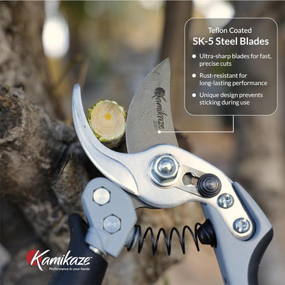 KM1-M FORCE ANVIL SHEAR- ANVIL PRUNER, Pruning Shears. Garden Pruners, Plant Pruners, Pruning Shears, Tefloned Blade Hand Pruner, Universal Garden Clippers great for garden and home