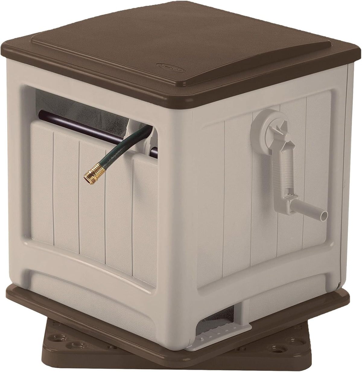 225 ft. Swivel Hideaway Hose Reel with Hose Guide and Crank Handle, Mocha/Taupe