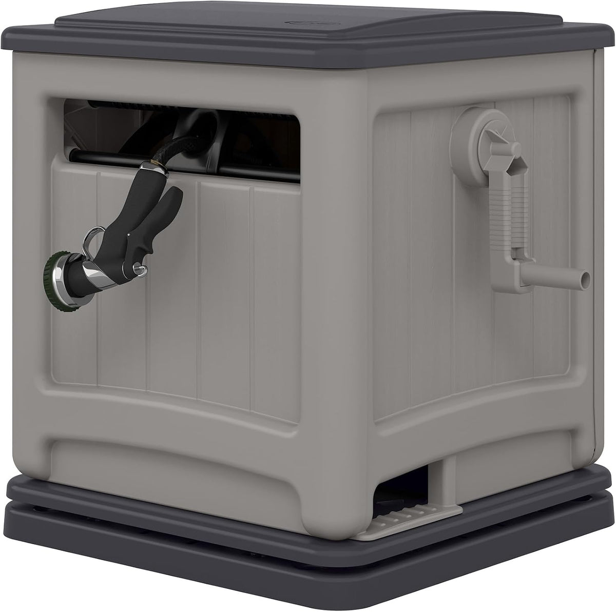 225 ft. Swivel Hideaway Hose Reel with Hose Guide and Crank Handle, Mocha/Taupe