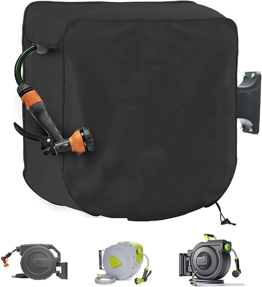 Garden Hose Reel Cover for Glahoden Wacotoya Series 100 ft, Waterproof Outdoor Wall Mounted Hose Reel Protector with Drawstring, Dustproof Windproof Hose Storage Cover,A