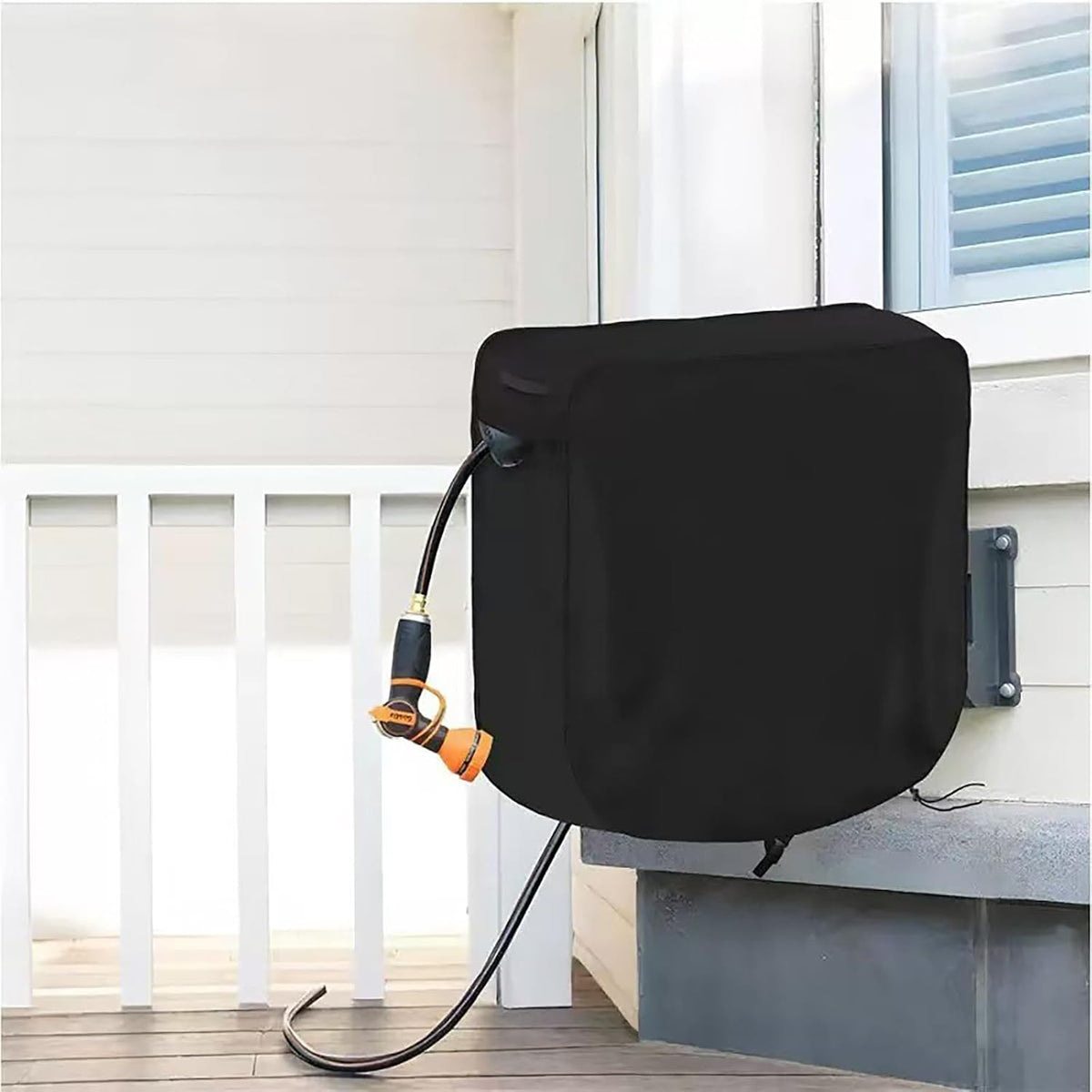 Garden Hose Reel Cover for Glahoden Wacotoya Series 100 ft, Waterproof Outdoor Wall Mounted Hose Reel Protector with Drawstring, Dustproof Windproof Hose Storage Cover,A