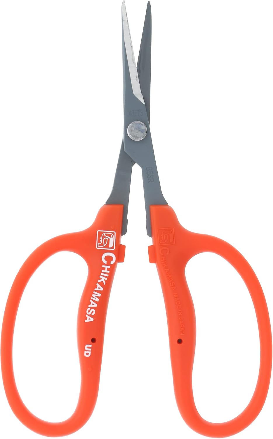 Chikamasa B-500SRF Curved Scissors with Fluorine Coating, Orange