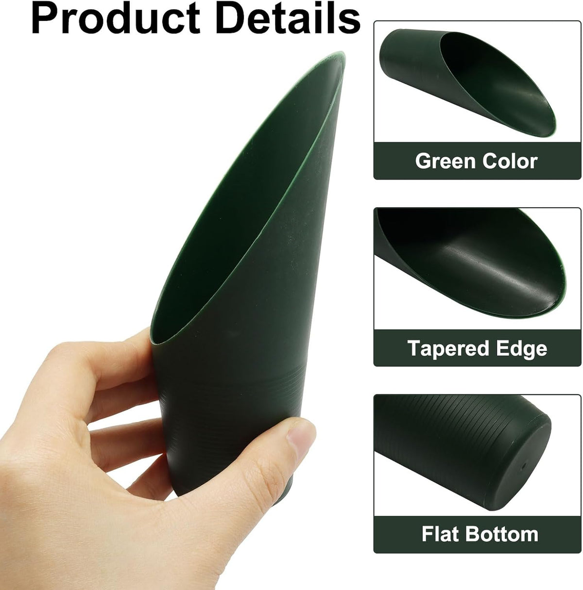 Bonsai Soil Scoops Plastic Garden Shovels, Black, 1 Pcs