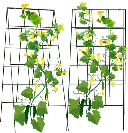 34" x 48" Foldable Metal Cucumber Trellis， for Climbing Plants, Cucumber, Vegetable, Flowers