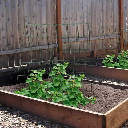 34" x 48" Foldable Metal Cucumber Trellis， for Climbing Plants, Cucumber, Vegetable, Flowers