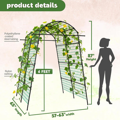 34" x 48" Foldable Metal Cucumber Trellis， for Climbing Plants, Cucumber, Vegetable, Flowers