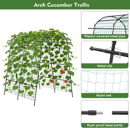 34" x 48" Foldable Metal Cucumber Trellis， for Climbing Plants, Cucumber, Vegetable, Flowers