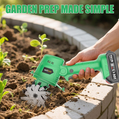 20V Cordless Tiller Cultivator for Gardening, Electric Garden Tiller with 2 x 2.0Ah Batteries & Charger, Garden Rototiller for Lawn Gardening Soil Cultivation