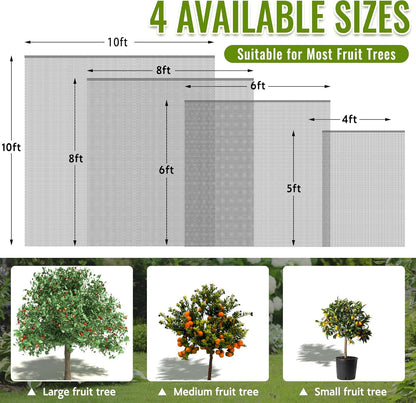 2 Pack Fruit Tree Netting Bags with Zipper and Drawstring, 6 x 6ft Ultra Fine Mesh Garden Netting Plant Cover, Bird Netting for Blueberry Bushes, Fruit Trees, Flowers (Black, 6 x 6 ft)