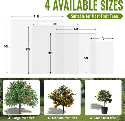 2 Pack Fruit Tree Netting Bags with Zipper and Drawstring, 6 x 6ft Ultra Fine Mesh Garden Netting Plant Cover, Bird Netting for Blueberry Bushes, Fruit Trees, Flowers (Black, 6 x 6 ft)