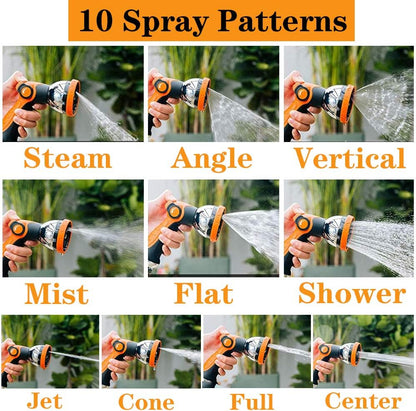 Garden Hose Nozzle Spray Nozzle,10 Hose Metal Duty Watering Patterns Thumb Control On Off Valve, High Pressure Nozzle Sprayer for Watering Plants, Car Wash,Cleaning,Showering Pets Blue