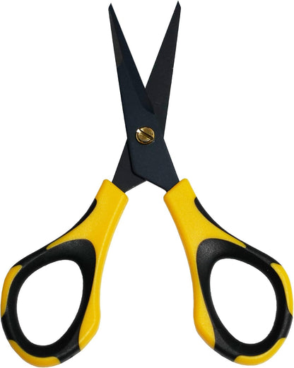 Piranha Pruner Bonsai Small Scissors, Shears Gardening Tools, Tree Cutter Trimmers, Fluorine Coated Blade, Yellow and Black