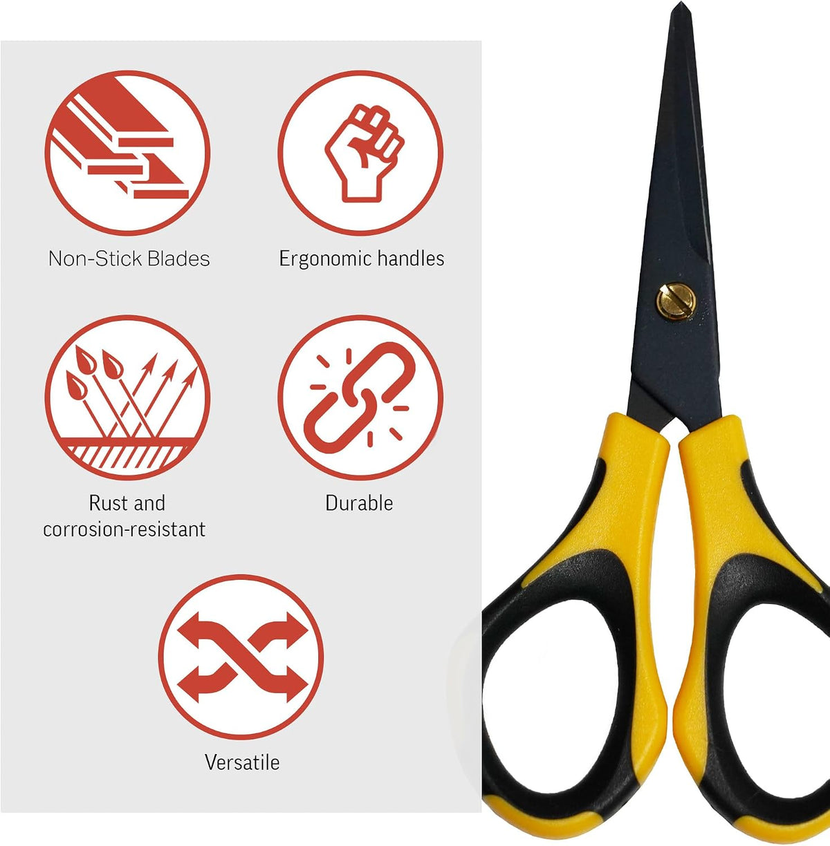 Piranha Pruner Bonsai Small Scissors, Shears Gardening Tools, Tree Cutter Trimmers, Fluorine Coated Blade, Yellow and Black