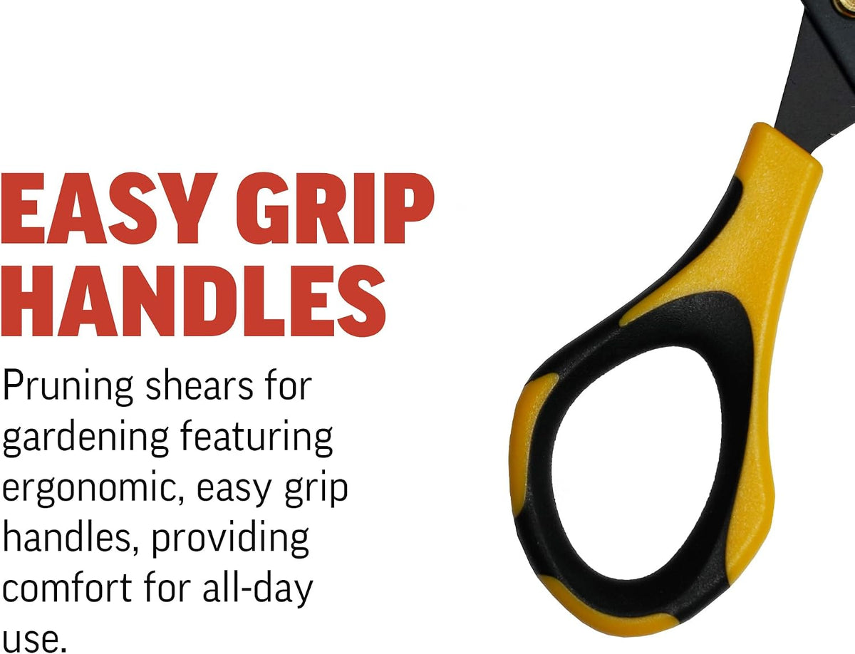 Piranha Pruner Bonsai Small Scissors, Shears Gardening Tools, Tree Cutter Trimmers, Fluorine Coated Blade, Yellow and Black