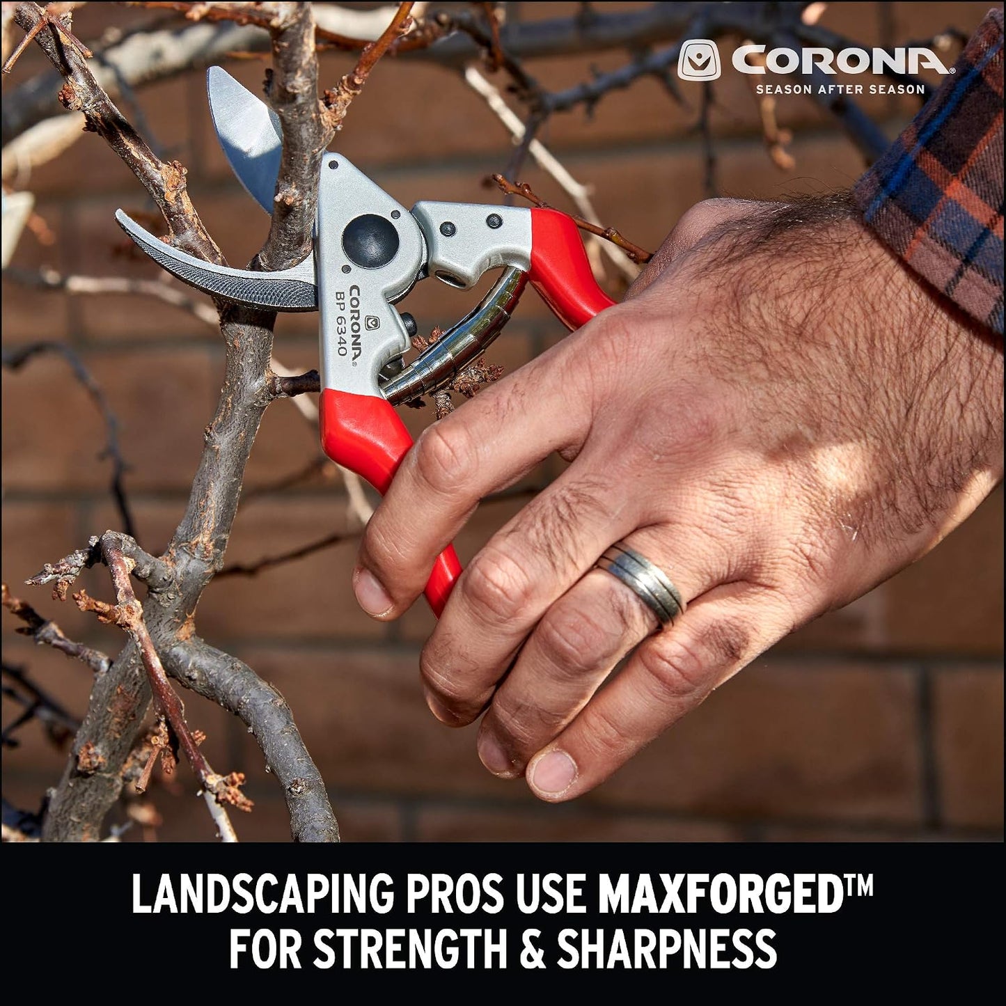 Corona BP 6340 Left Handed Forged Aluminum Bypass Pruner, 1-Inch, Red