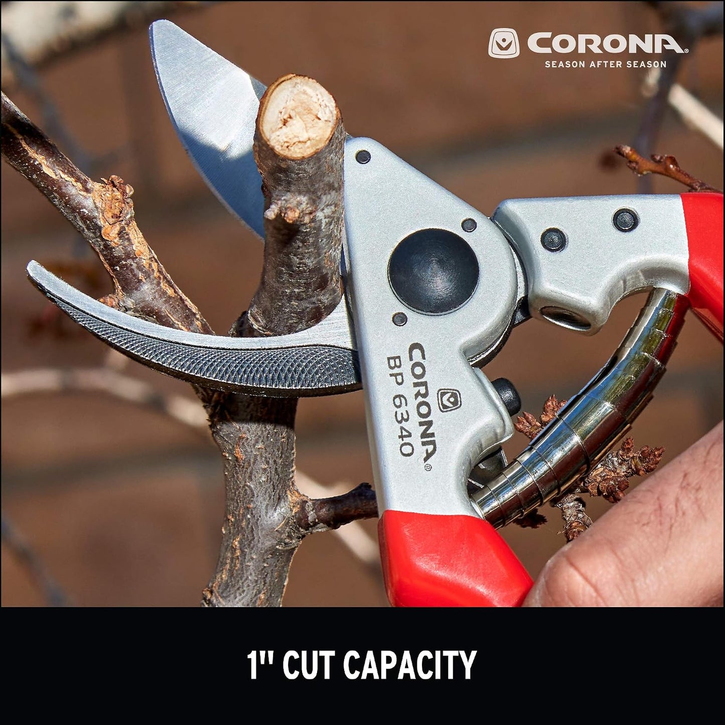 Corona BP 6340 Left Handed Forged Aluminum Bypass Pruner, 1-Inch, Red