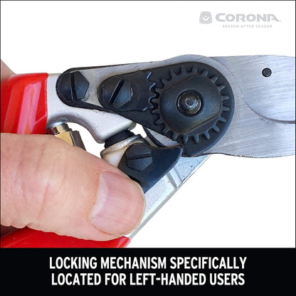 Corona BP 6340 Left Handed Forged Aluminum Bypass Pruner, 1-Inch, Red