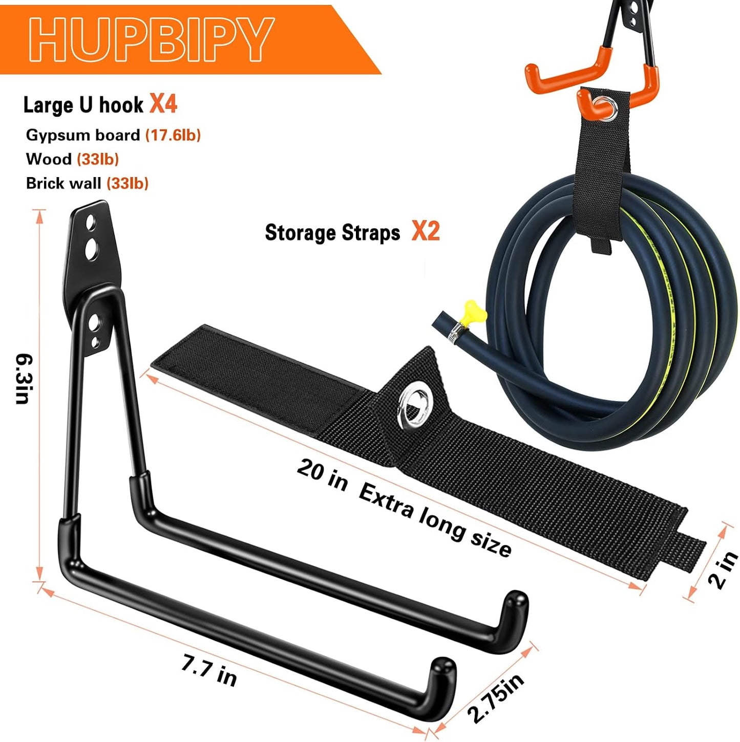 Garage Hooks Heavy Duty, Large Square Wall Hooks
