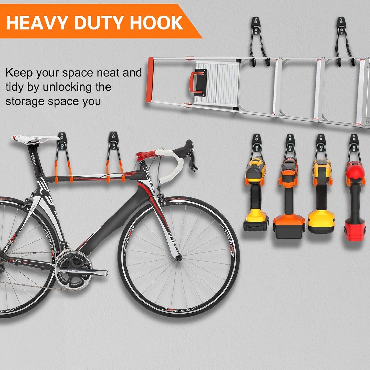 Garage Hooks Heavy Duty, Large Square Wall Hooks