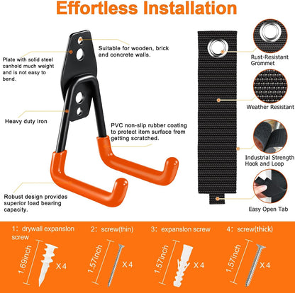 Garage Hooks Heavy Duty, Large Square Wall Hooks