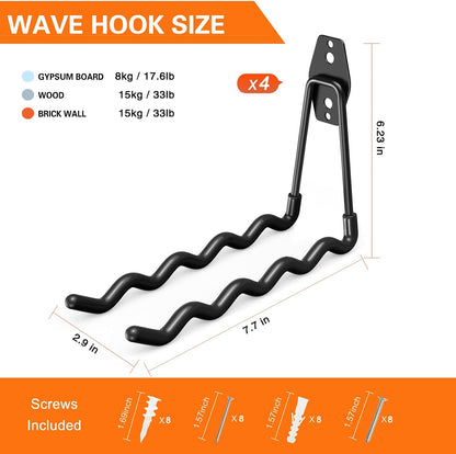 Garage Hooks Heavy Duty, Large Square Wall Hooks
