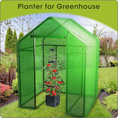 2 Packs Raised Garden Bed Tomato Planter with Trellis, 57" Tomato Cages for Climbing Vegetables Plant, Self Watering Planters Box for Garden Pots for Patio Greenhouse Indoor Outdoor（2PCS）