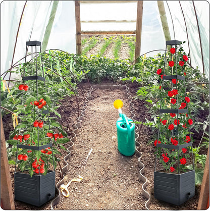 2 Packs Raised Garden Bed Tomato Planter with Trellis, 57" Tomato Cages for Climbing Vegetables Plant, Self Watering Planters Box for Garden Pots for Patio Greenhouse Indoor Outdoor（2PCS）